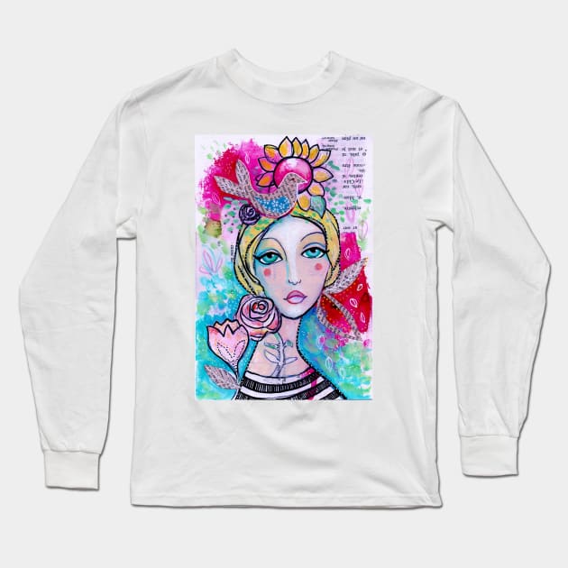 Flower Girl Long Sleeve T-Shirt by gaea